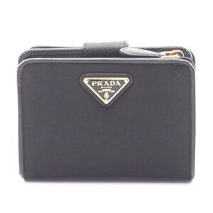 Prada Leather Nylon Canvas Bifold Wallet